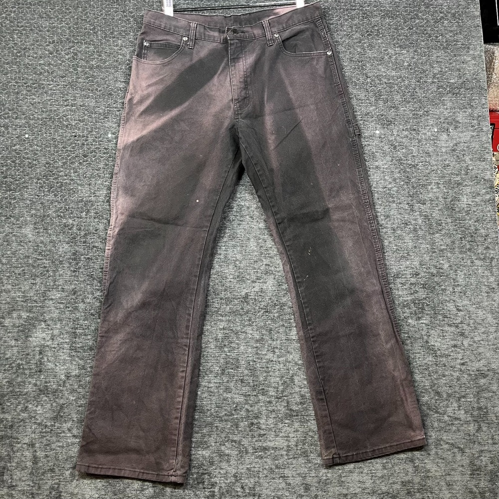 Genuine Dickies Carpenter Jeans Men's Faded Black Denim Stretch Workwear - 33X32